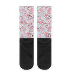 Sakura Flower Cherry Blossom Print Crew Socks