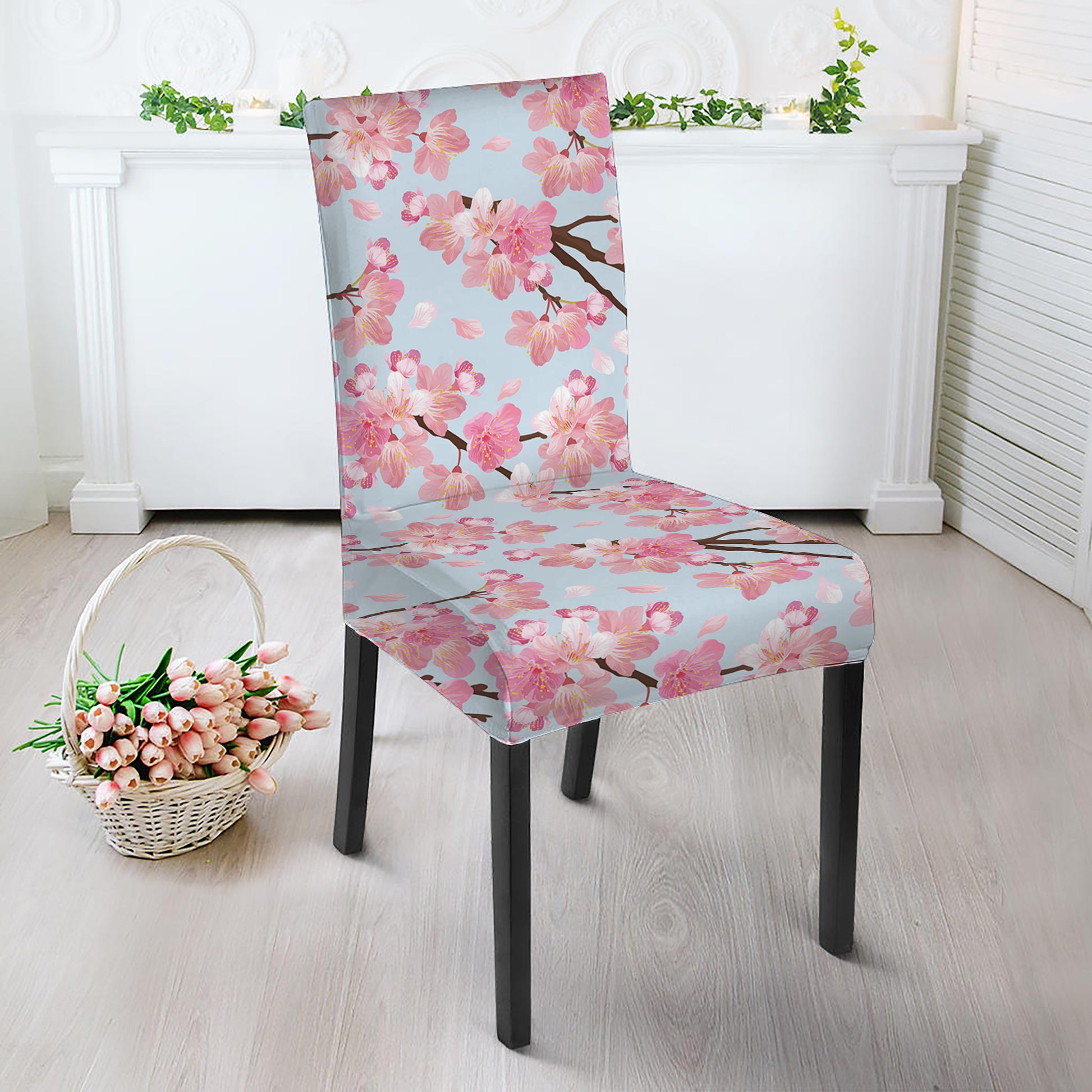Sakura Flower Cherry Blossom Print Dining Chair Slipcover