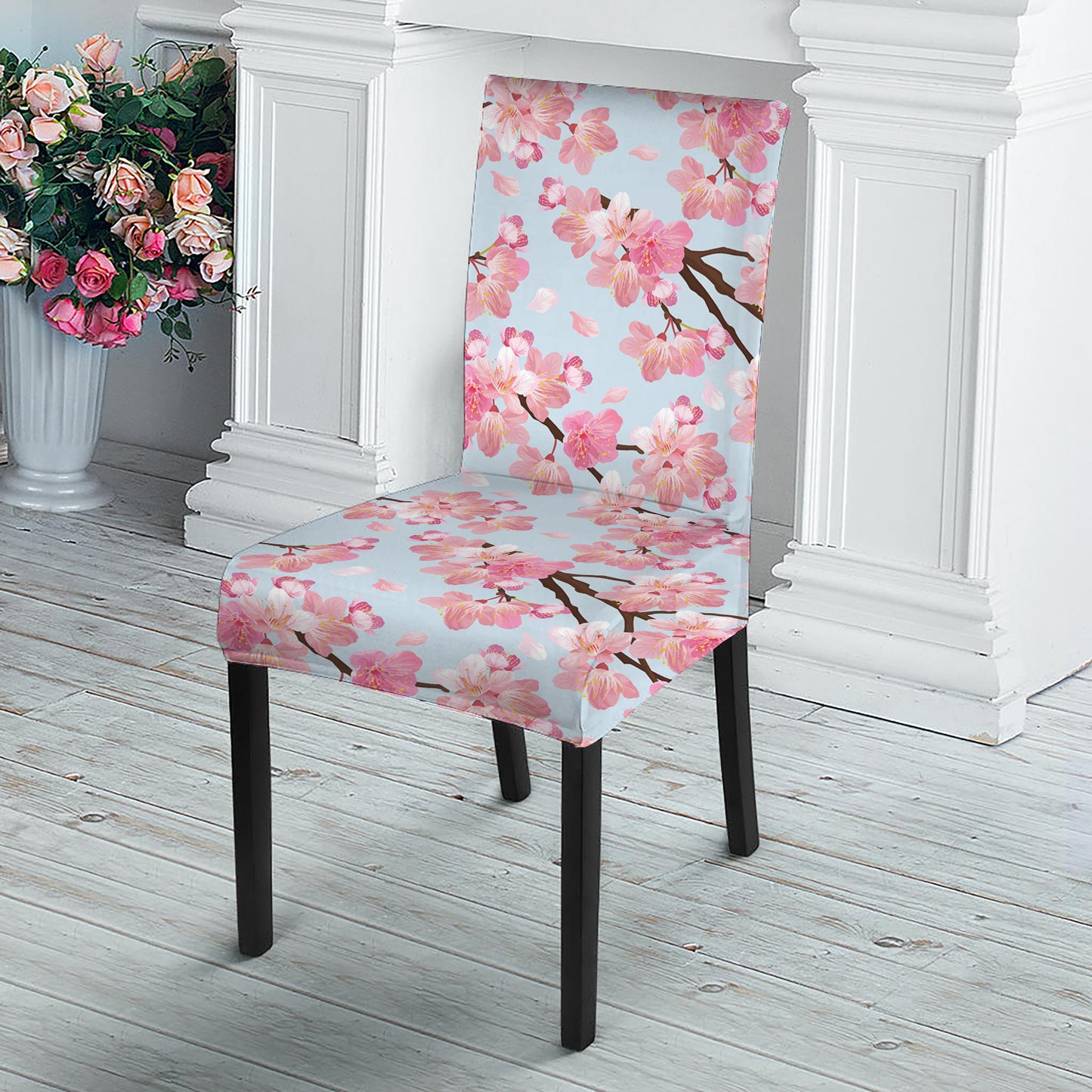 Sakura Flower Cherry Blossom Print Dining Chair Slipcover