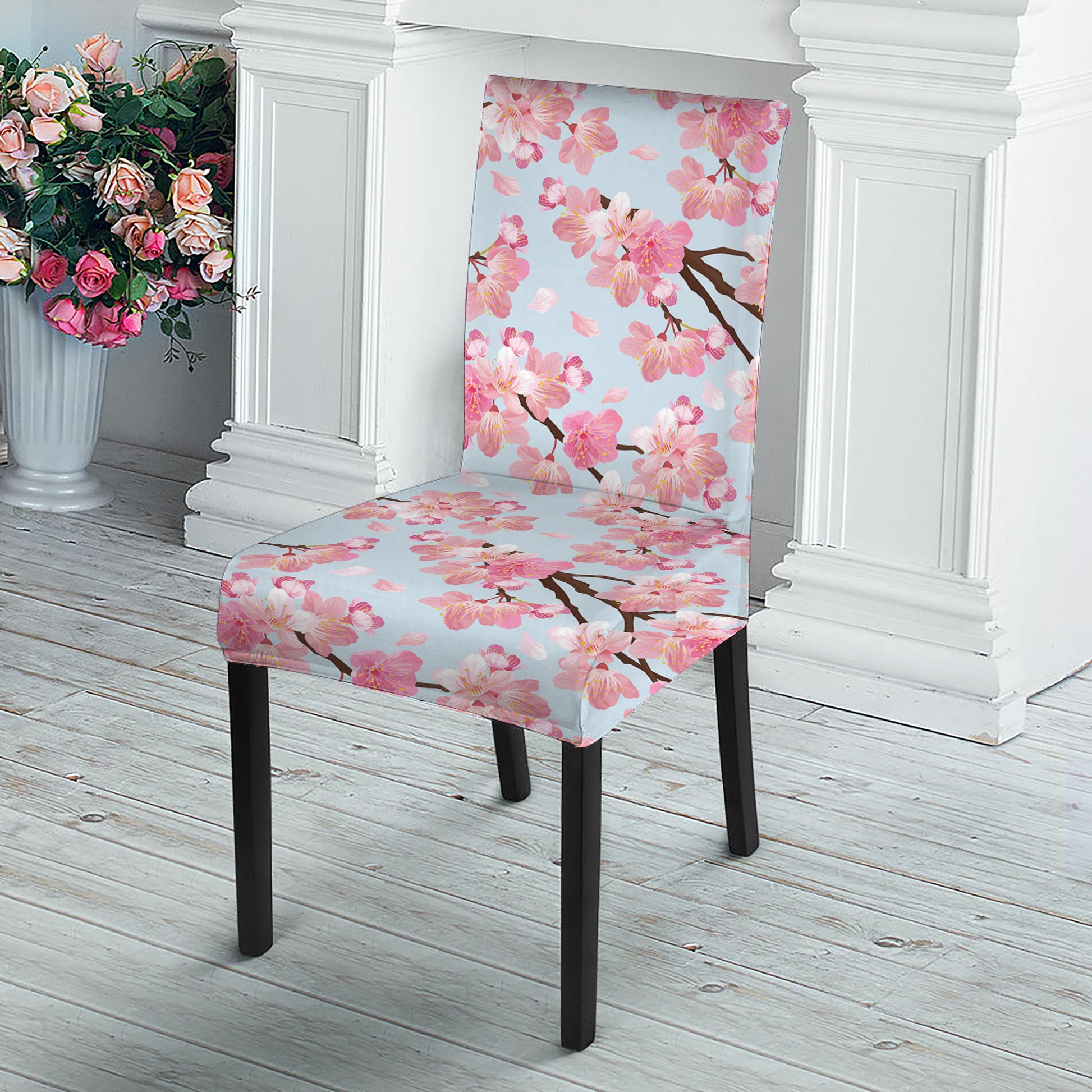 Sakura Flower Cherry Blossom Print Dining Chair Slipcover