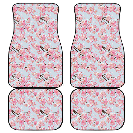 Sakura Flower Cherry Blossom Print Front and Back Car Floor Mats
