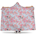 Sakura Flower Cherry Blossom Print Hooded Blanket