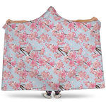 Sakura Flower Cherry Blossom Print Hooded Blanket