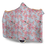 Sakura Flower Cherry Blossom Print Hooded Blanket