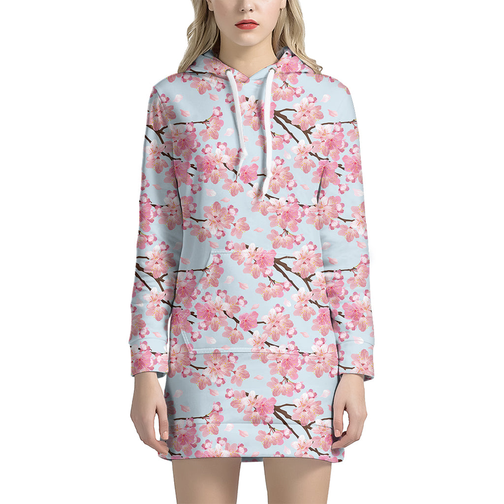 Sakura Flower Cherry Blossom Print Hoodie Dress