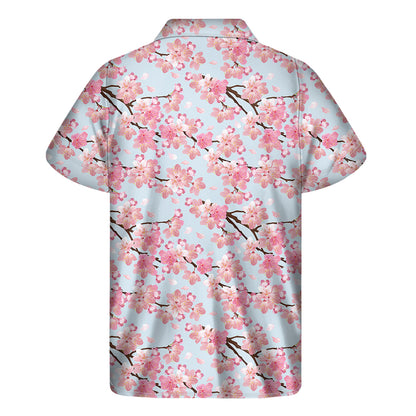 Sakura Flower Cherry Blossom Print Men's Short Sleeve Shirt