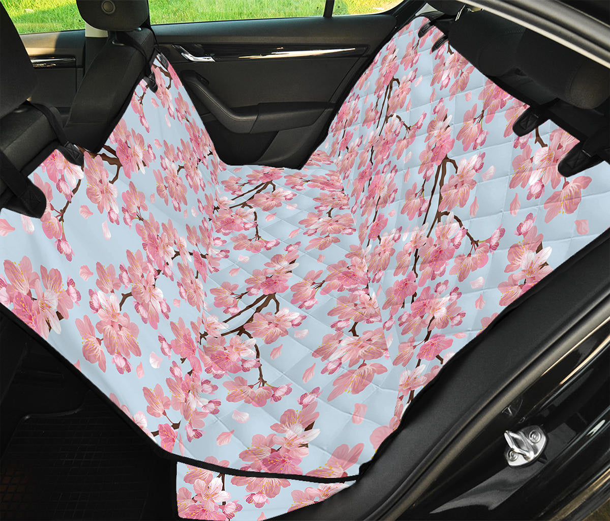 Sakura Flower Cherry Blossom Print Pet Car Back Seat Cover