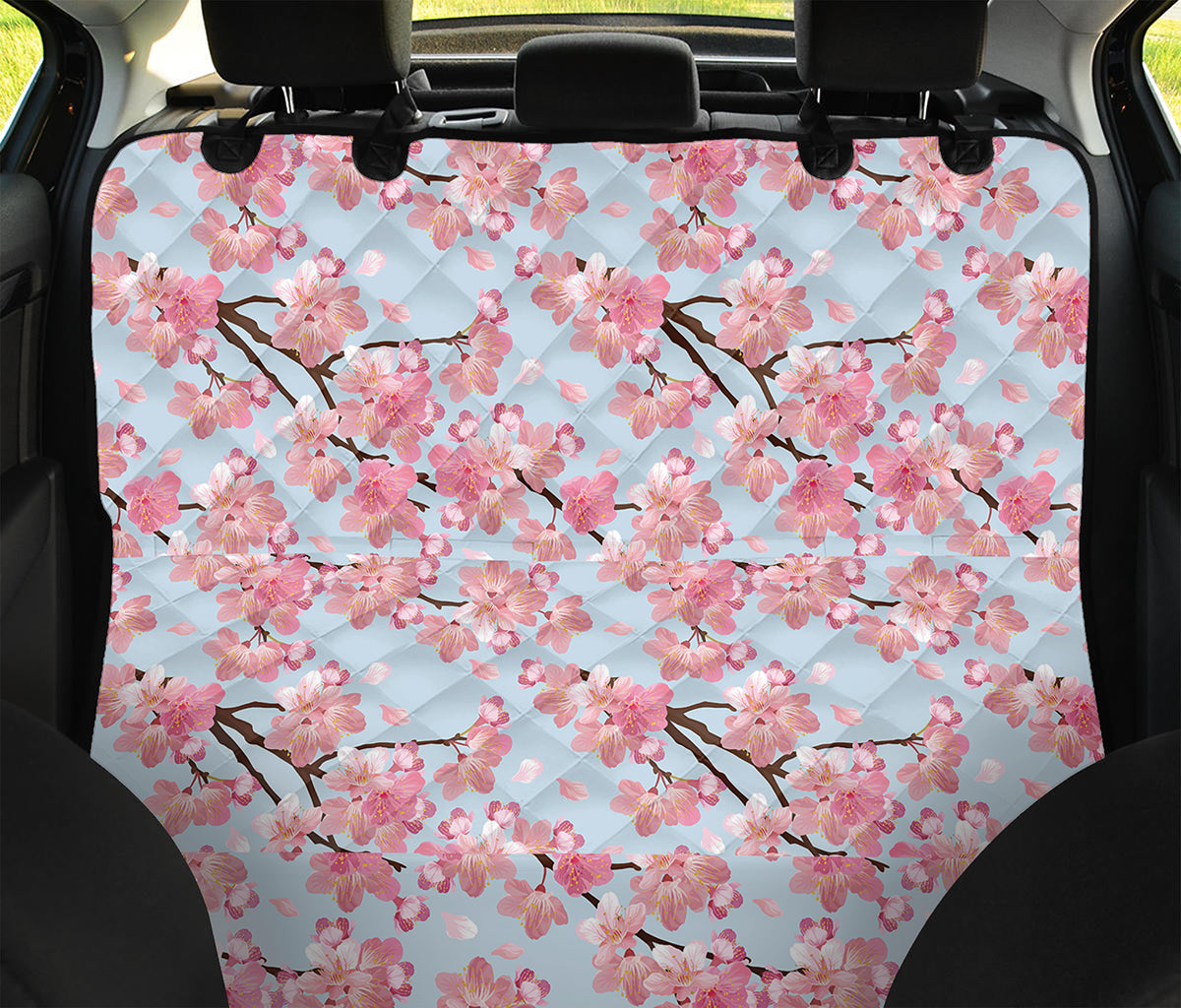 Sakura Flower Cherry Blossom Print Pet Car Back Seat Cover
