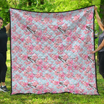 Sakura Flower Cherry Blossom Print Quilt