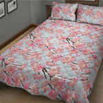 Sakura Flower Cherry Blossom Print Quilt Bed Set