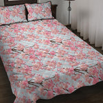 Sakura Flower Cherry Blossom Print Quilt Bed Set