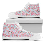 Sakura Flower Cherry Blossom Print White High Top Shoes