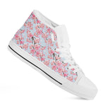 Sakura Flower Cherry Blossom Print White High Top Shoes