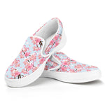 Sakura Flower Cherry Blossom Print White Slip On Shoes