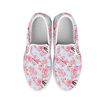 Sakura Flower Cherry Blossom Print White Slip On Shoes