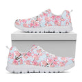 Sakura Flower Cherry Blossom Print White Running Shoes