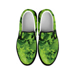 Salad Vegetable Print Black Slip On Shoes