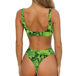 Salad Vegetable Print Front Bow Tie Bikini