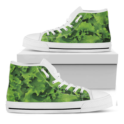 Salad Vegetable Print White High Top Shoes