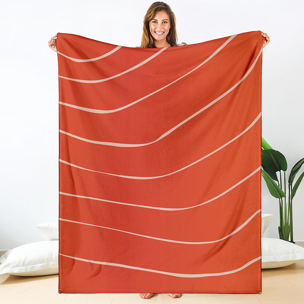 Salmon Artwork Print Blanket