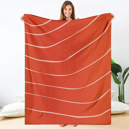 Salmon Artwork Print Blanket
