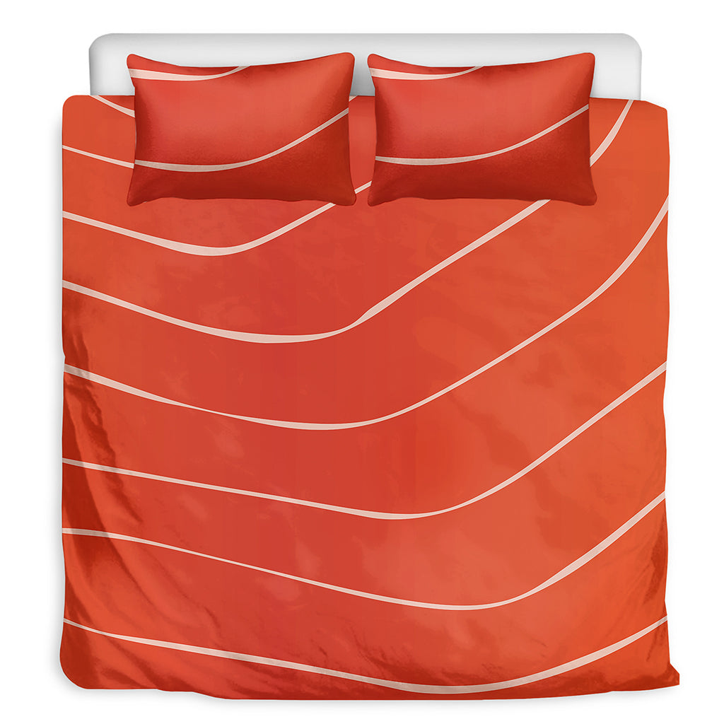 Salmon Artwork Print Duvet Cover Bedding Set