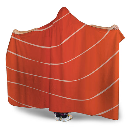 Salmon Artwork Print Hooded Blanket