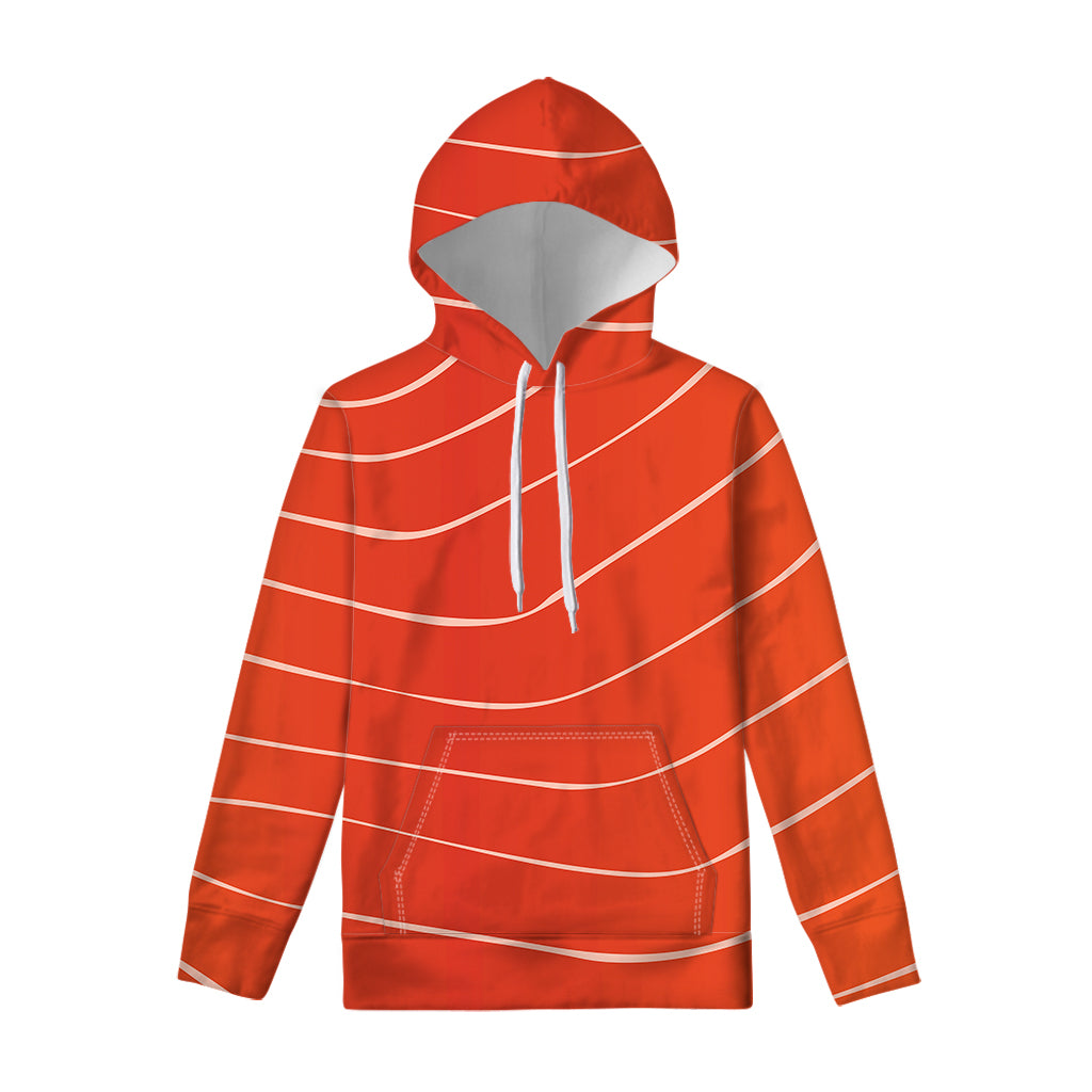Salmon Artwork Print Pullover Hoodie