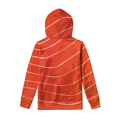 Salmon Artwork Print Pullover Hoodie