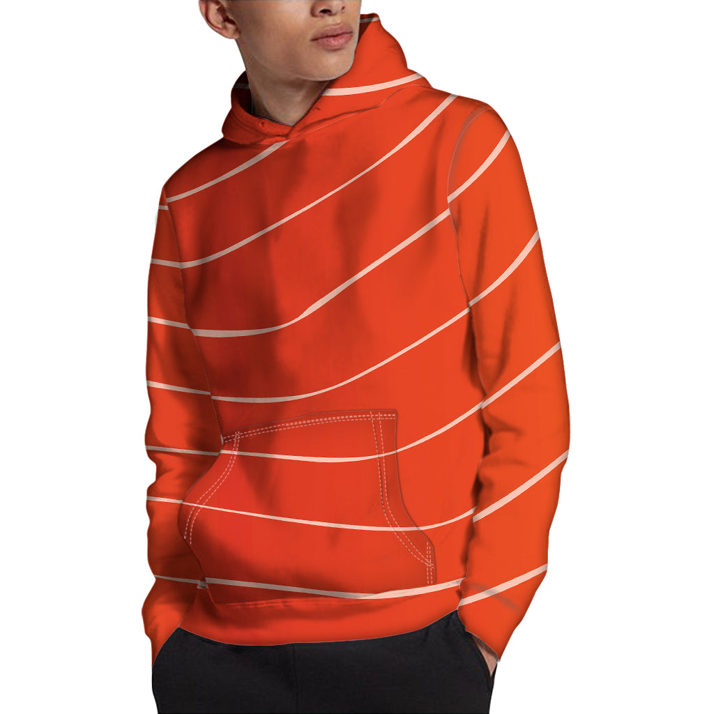 Salmon Artwork Print Pullover Hoodie