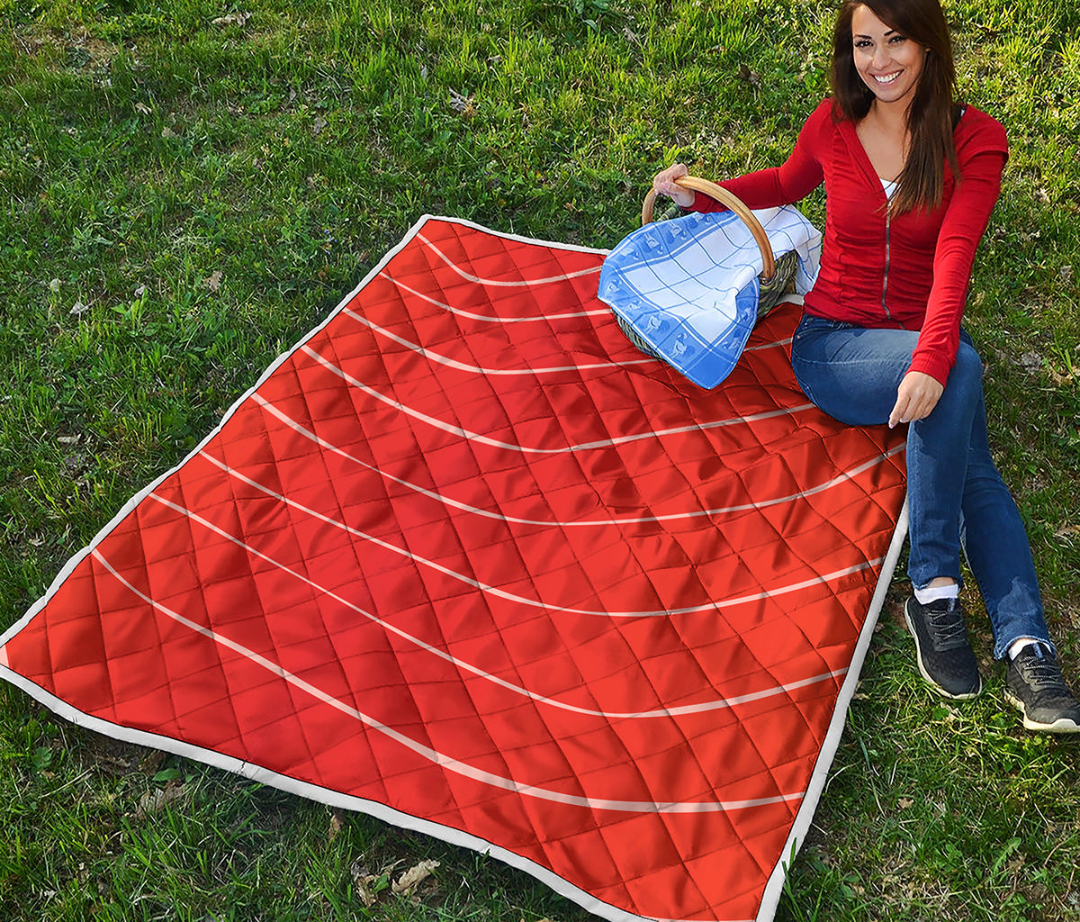 Salmon Artwork Print Quilt
