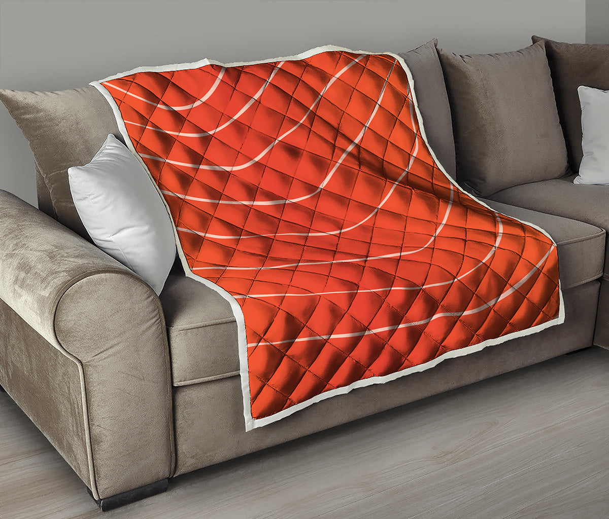 Salmon Artwork Print Quilt