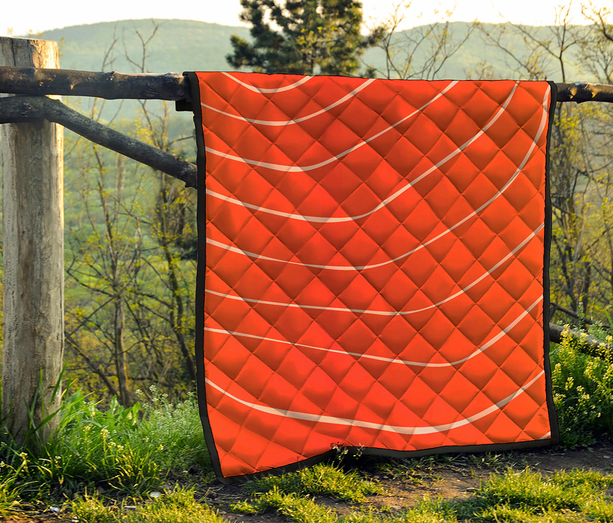Salmon Artwork Print Quilt