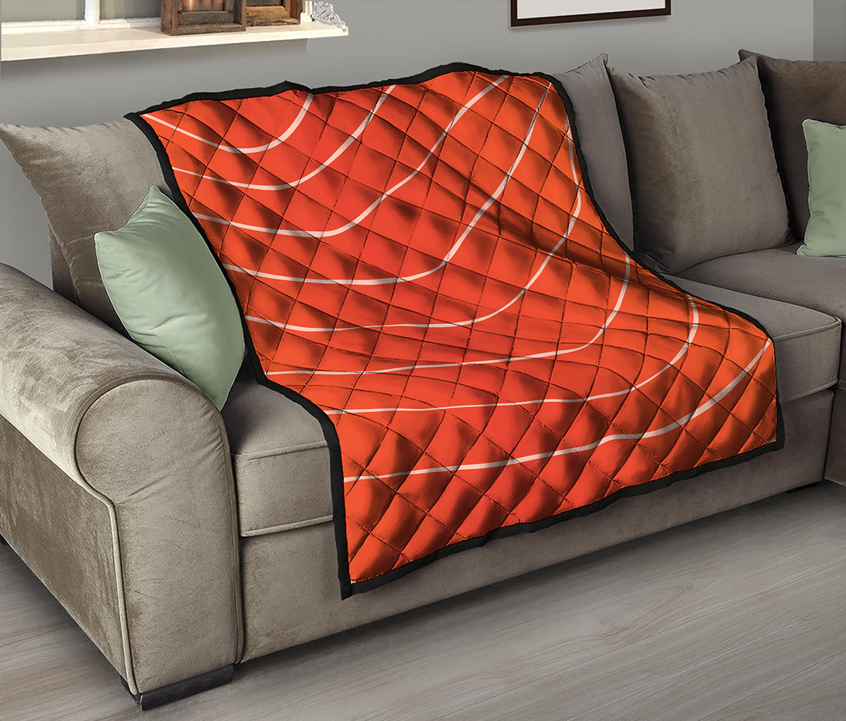 Salmon Artwork Print Quilt