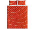 Salmon Artwork Print Quilt Bed Set