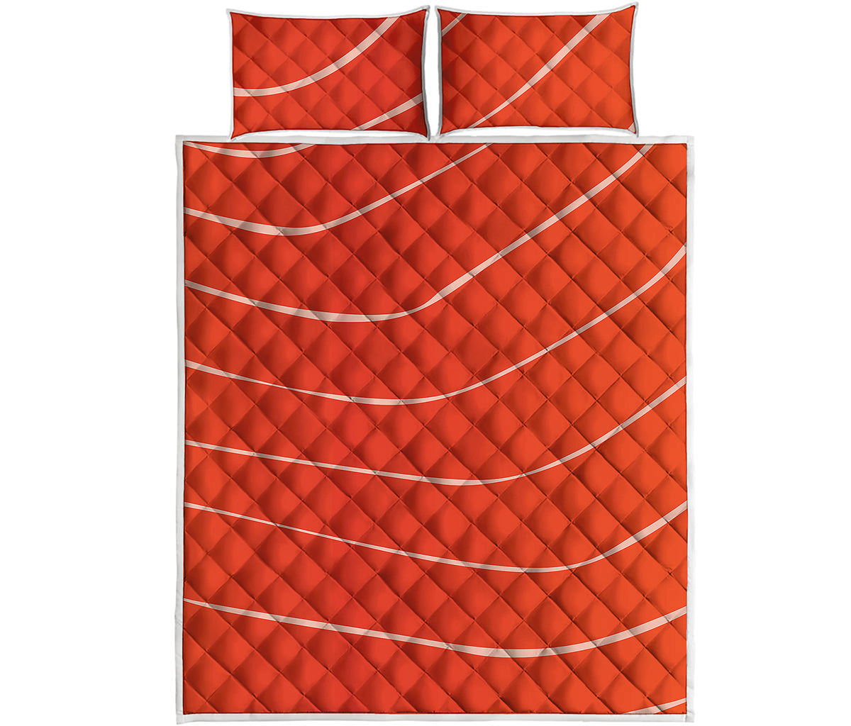 Salmon Artwork Print Quilt Bed Set