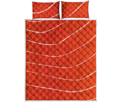 Salmon Artwork Print Quilt Bed Set