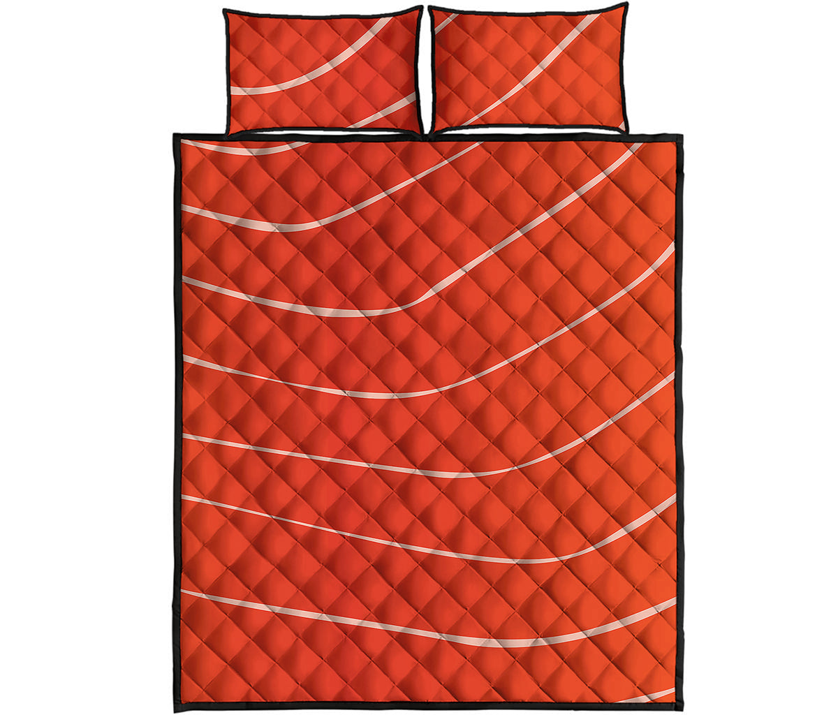 Salmon Artwork Print Quilt Bed Set