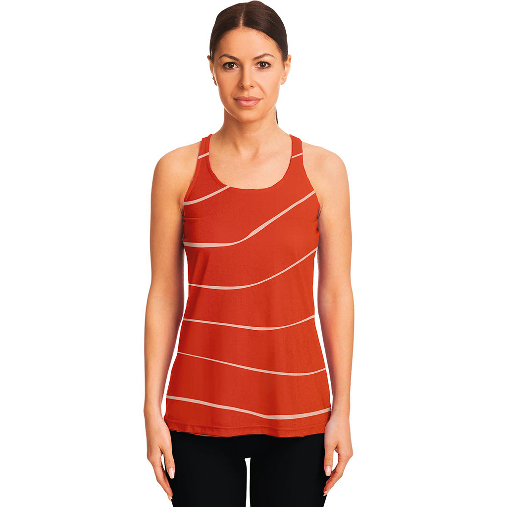 Salmon Artwork Print Women's Racerback Tank Top