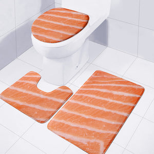 Salmon Fillet Print 3 Piece Bath Mat Set