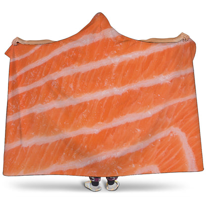 Salmon Fillet Print Hooded Blanket