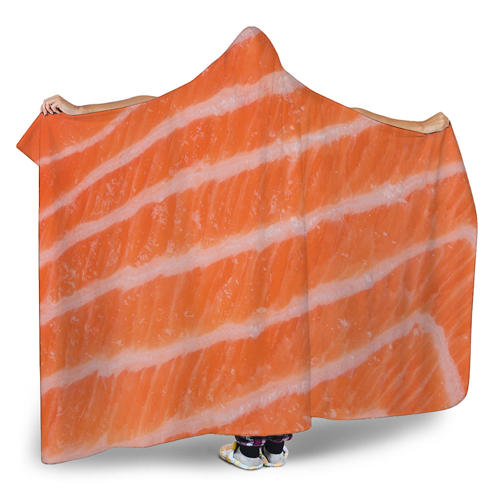 Salmon Fillet Print Hooded Blanket