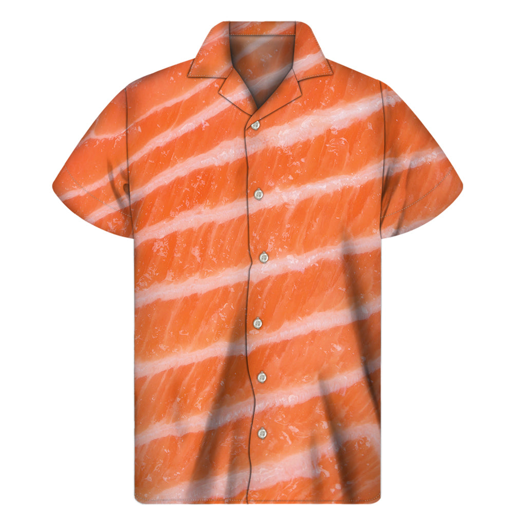 Salmon Fillet Print Men's Short Sleeve Shirt