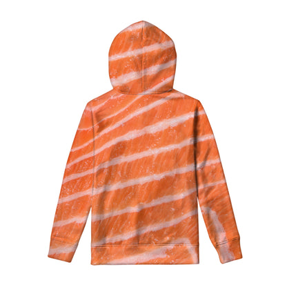 Salmon Fillet Print Pullover Hoodie