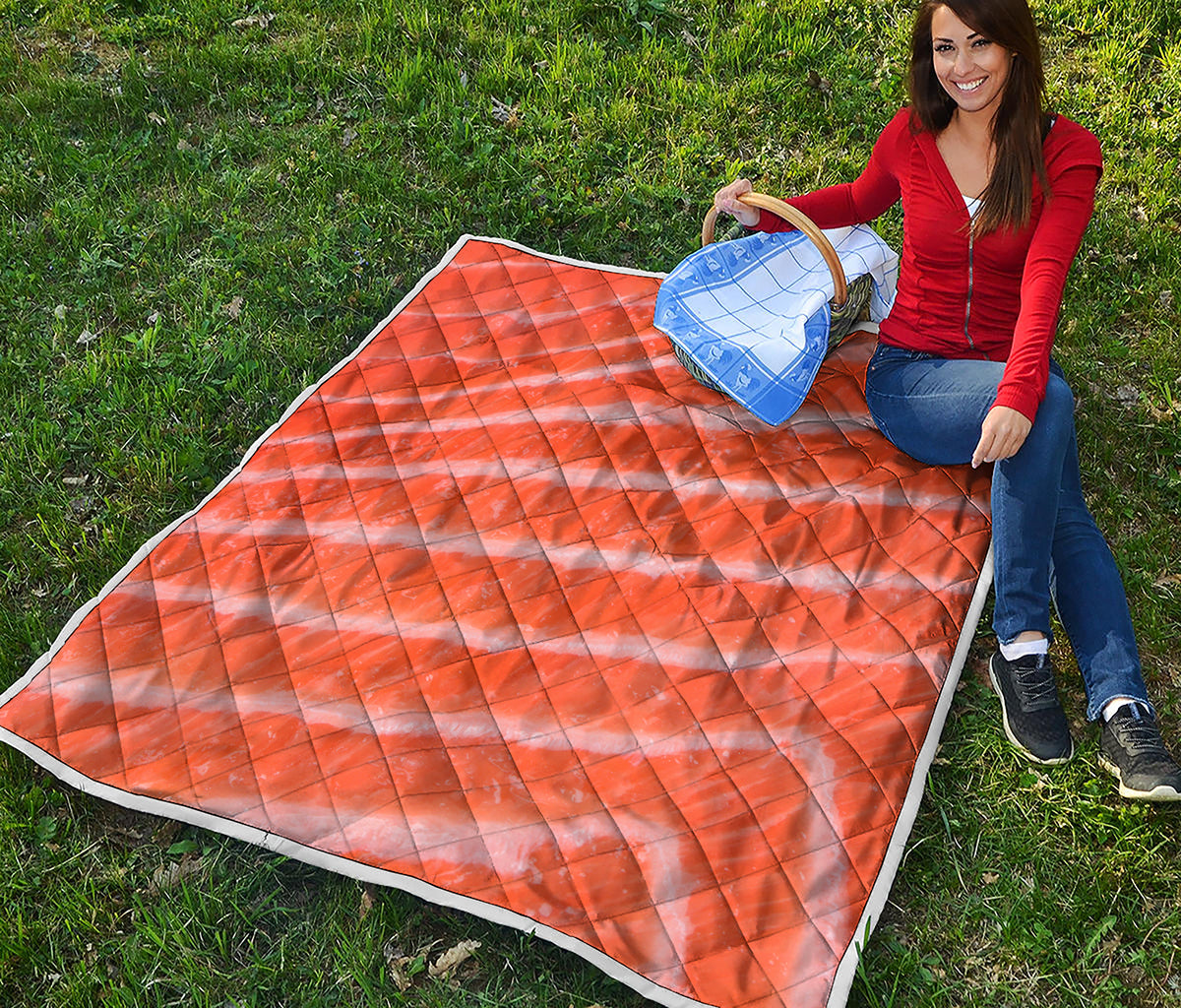 Salmon Fillet Print Quilt