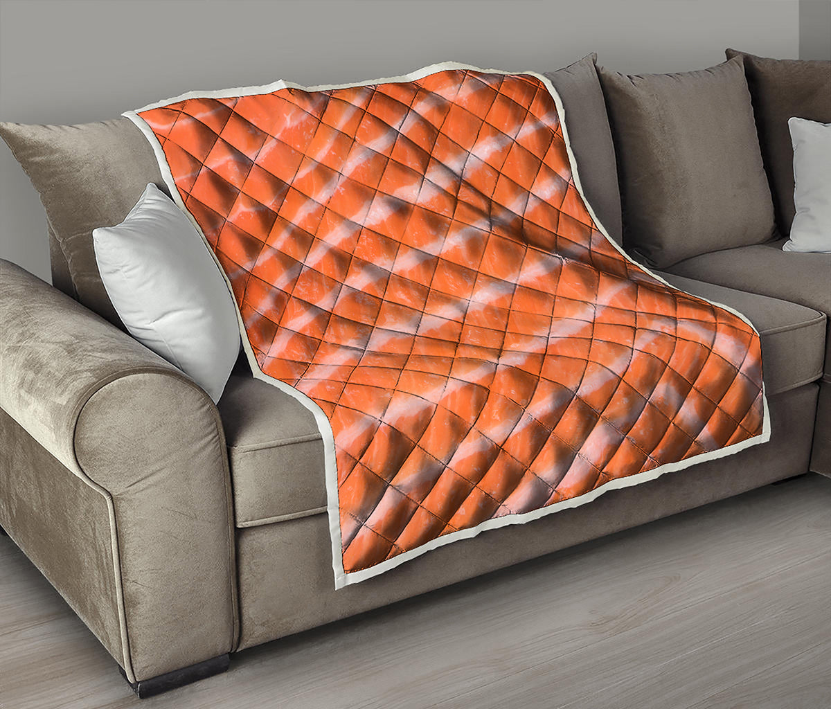 Salmon Fillet Print Quilt