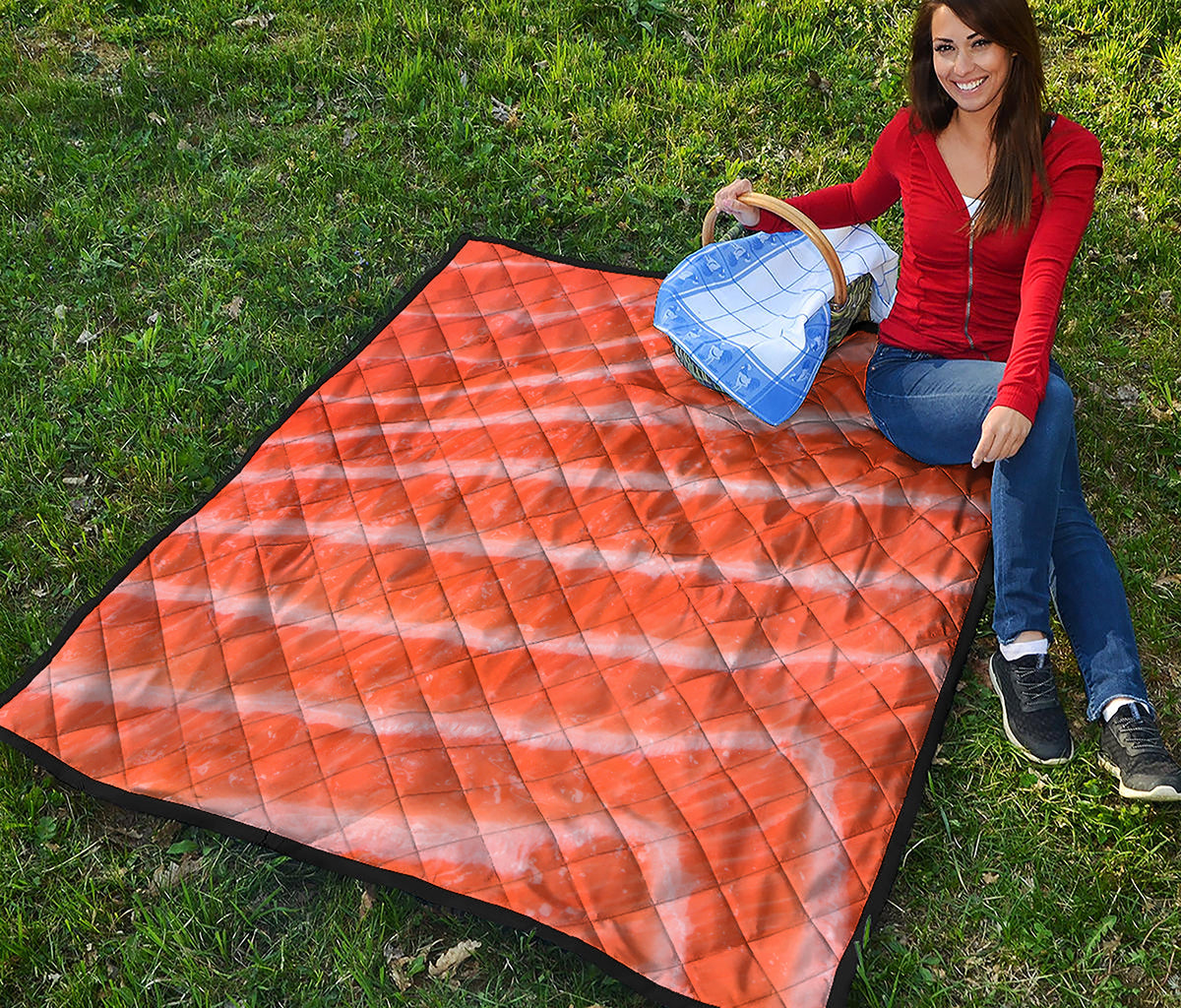 Salmon Fillet Print Quilt