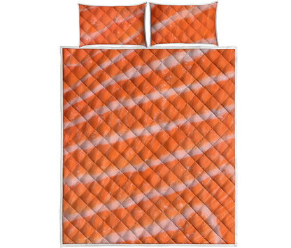 Salmon Fillet Print Quilt Bed Set