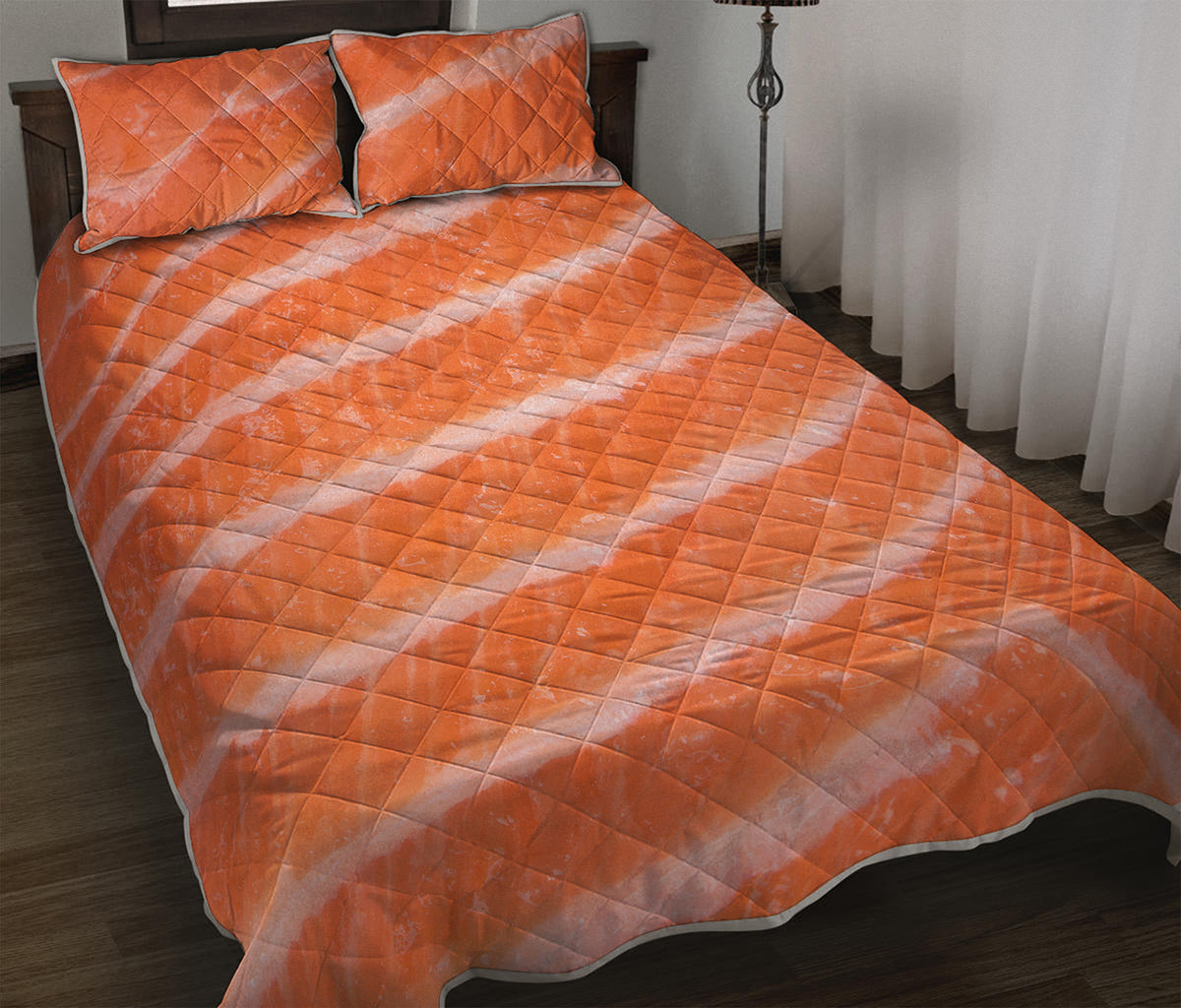 Salmon Fillet Print Quilt Bed Set