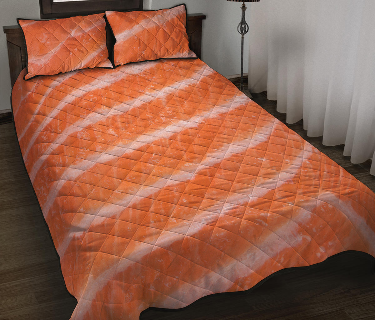 Salmon Fillet Print Quilt Bed Set
